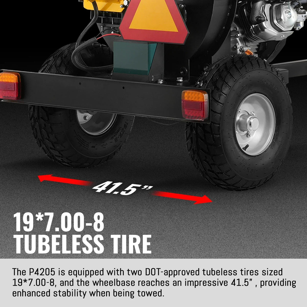 5 inch E-Start KOHLER 429cc 14hp Gasoline Engine Powered Disc Wood Chipper with Taillight ,  P4205