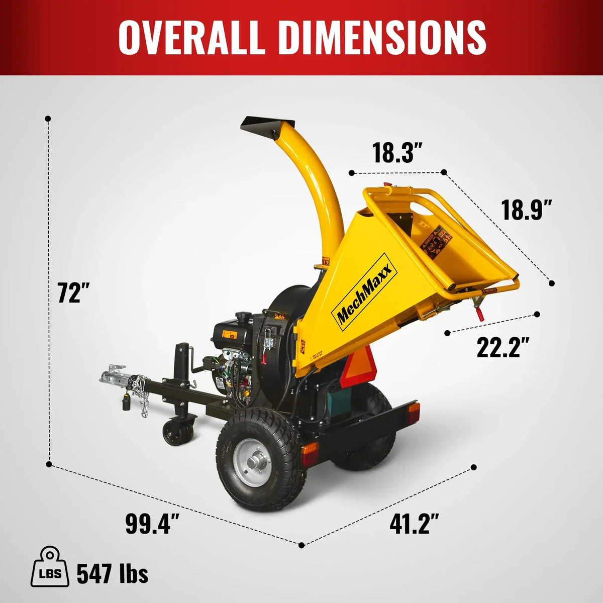 5 inch E-Start KOHLER 429cc 14hp Gasoline Engine Powered Disc Wood Chipper with Taillight ,  P4205