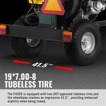 5 inch E-start DUCAR 420cc 15hp Gasoline Engine Powered Disc Wood Chipper with Taillight ,  P4205