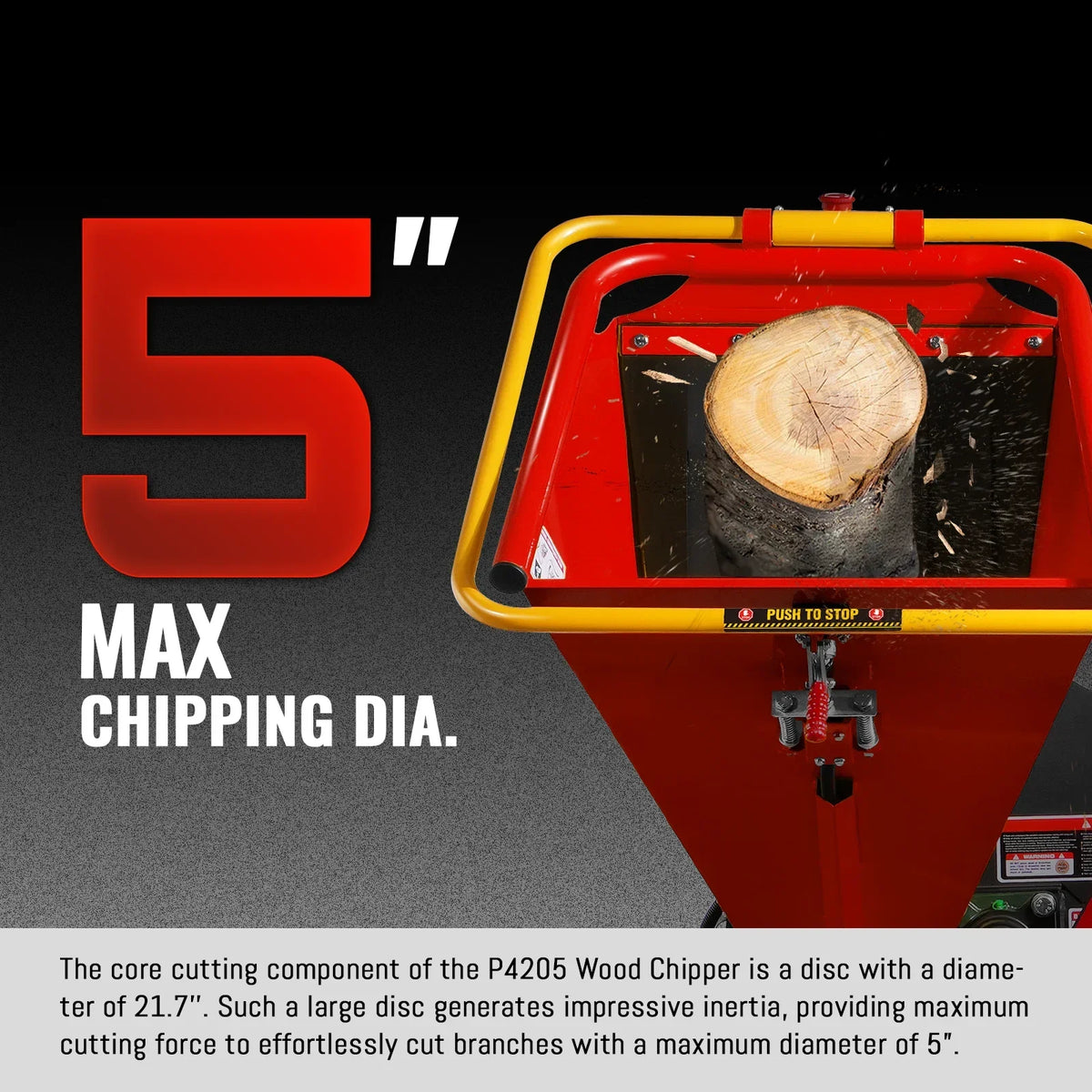 5 inch E-start DUCAR 420cc 15hp Gasoline Engine Powered Disc Wood Chipper with Taillight ,  P4205