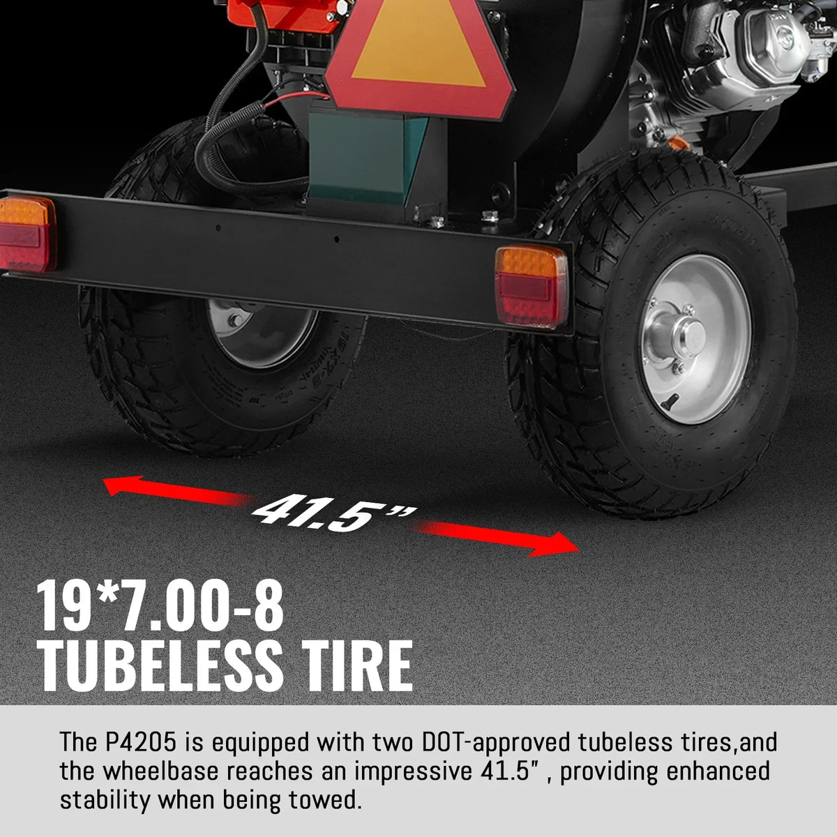5 inch E-start DUCAR 420cc 15hp Gasoline Engine Powered Disc Wood Chipper with Taillight ,  P4205