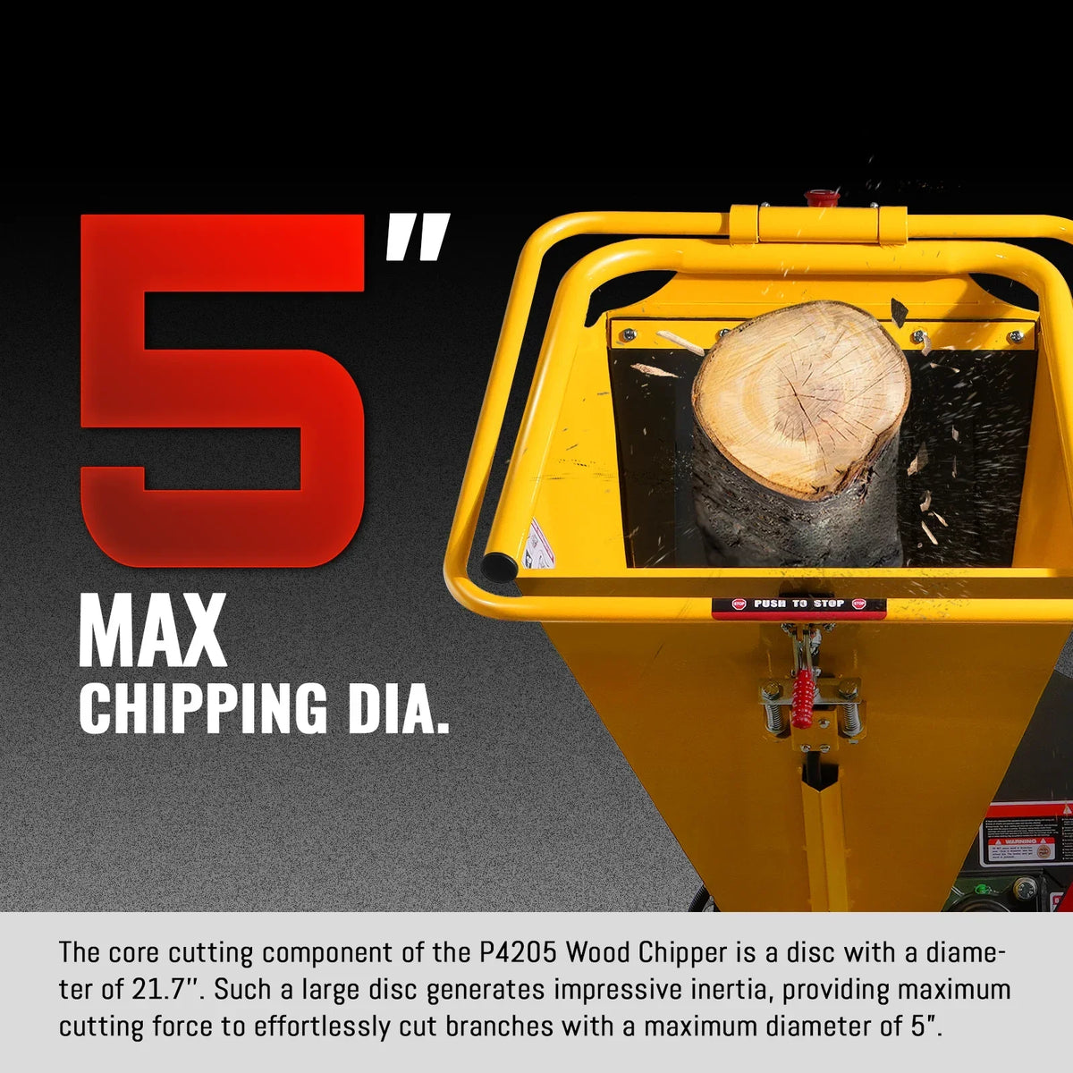 5 inch E-start DUCAR 420cc 15hp Gasoline Engine Powered Disc Wood Chipper with Taillight ,  P4205