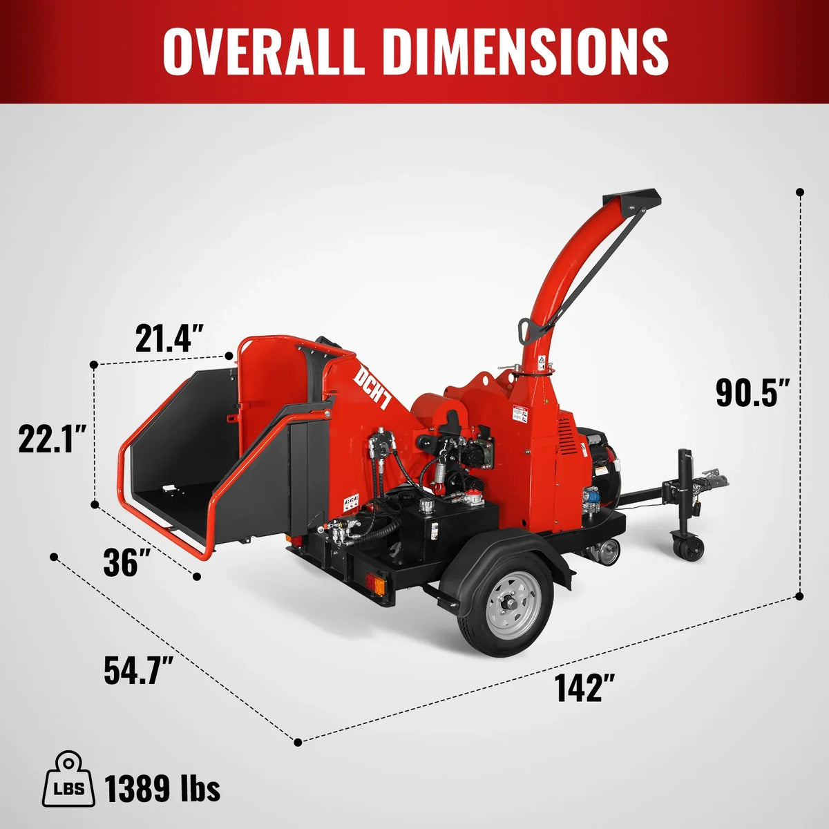 HONDA GX690 22HP 688cc Twin Cylinder Gasoline Engine Powered 7" Hydraulic Feeding Commerical Wood Chipper,  DCH7