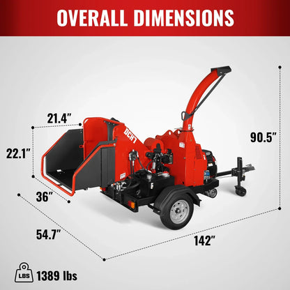HONDA GX690 22HP 688cc Twin Cylinder Gasoline Engine Powered 7" Hydraulic Feeding Commerical Wood Chipper,  DCH7