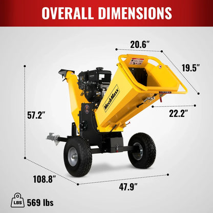 6 inch E-start B&S VANGUARD 408cc 14hp Gasoline Engine Powered Drum Wood Chipper,   P4206