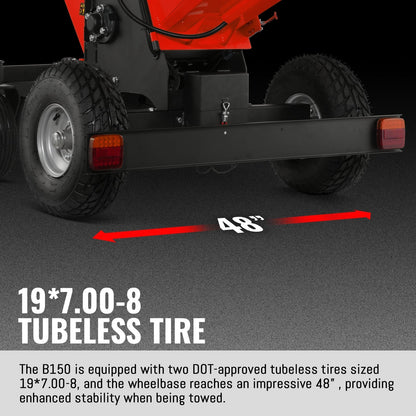6 inch KOHLER E-Start 429cc 14HP Gas Powered 4 - Wheel Drum Wood Chipper with Taillight ,  B150