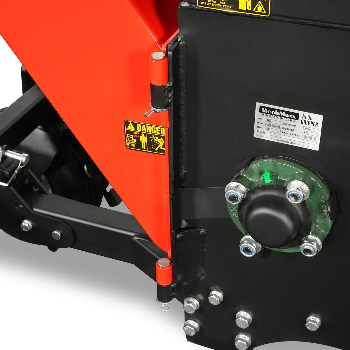 3-Point PTO Stump Grinder & 8 inch ZONSEN E-Start 1000cc 35hp Gas Powered Wood Chipper Bundle, SG24 & B200