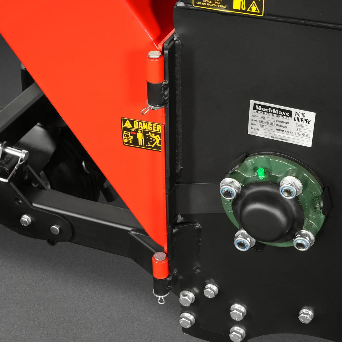 3-Point PTO Stump Grinder & 8 inch ZONSEN E-Start 1000cc 35hp Gas Powered Wood Chipper Bundle, SG24 & B200