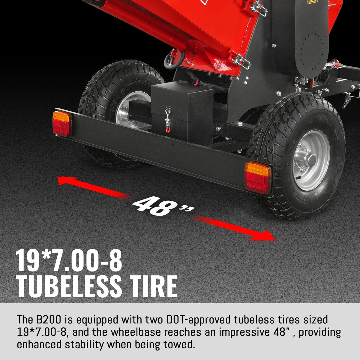 8 inch HONDA E-Start 688cc 22hp Gas Powered 4 - Wheel Drum Wood Chipper with Taillight ,  B200