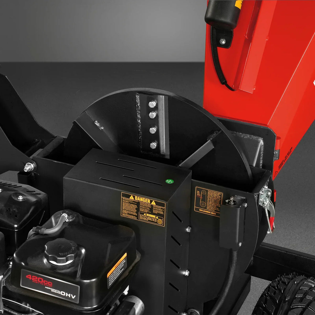 5 inch E-start DUCAR 420cc 15hp Gasoline Engine Powered Disc Wood Chipper with Taillight ,  P4205