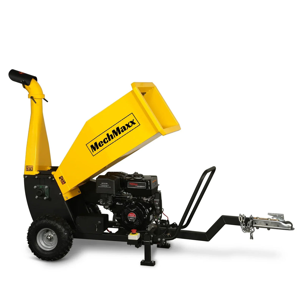 5 inch E-start DUCAR 420cc 15hp Gasoline Engine Powered Drum Wood Chipper with Towbar ,  PGS1500