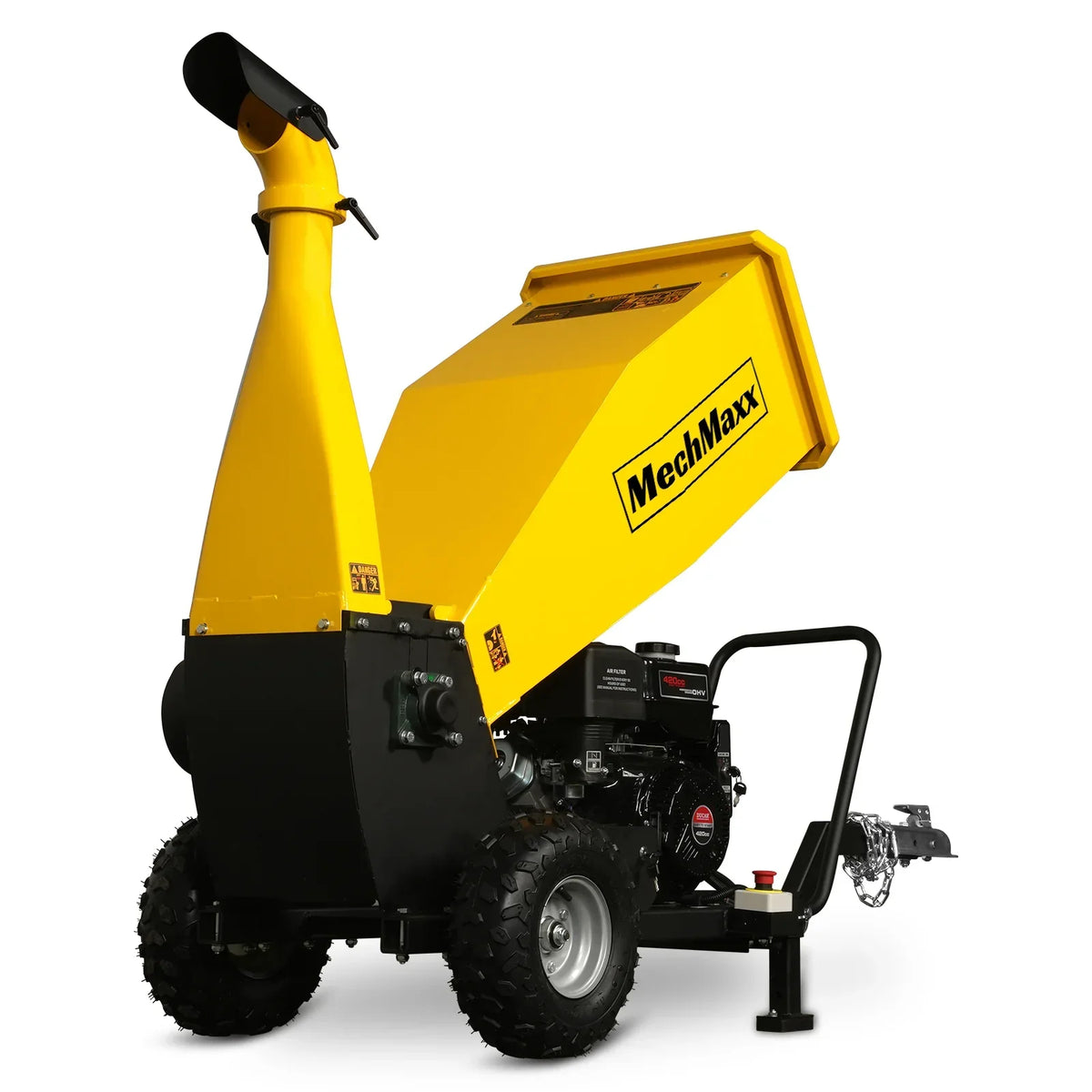 5 inch E-start DUCAR 420cc 15hp Gasoline Engine Powered Drum Wood Chipper with Towbar ,  PGS1500