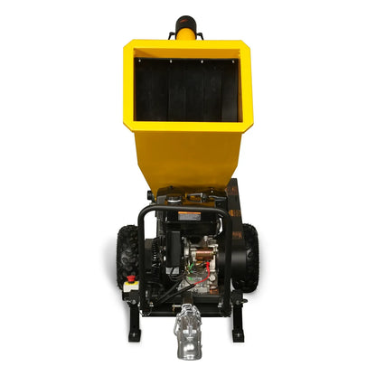 5 inch E-start DUCAR 420cc 15hp Gasoline Engine Powered Drum Wood Chipper with Towbar ,  PGS1500