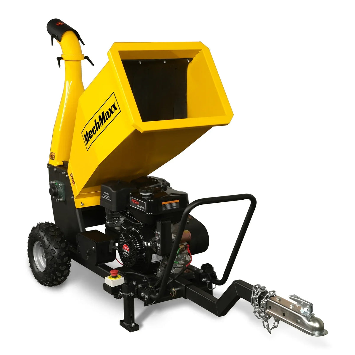 5 inch E-start DUCAR 420cc 15hp Gasoline Engine Powered Drum Wood Chipper with Towbar ,  PGS1500