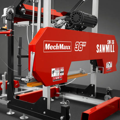MechMaxx 36" MAX Portable Sawmill,  750cc 25HP ZONSEN V-Twin Engine,  36" Board Width,   20' Track Length,  ( 10 x Blades Included) SM36MAX