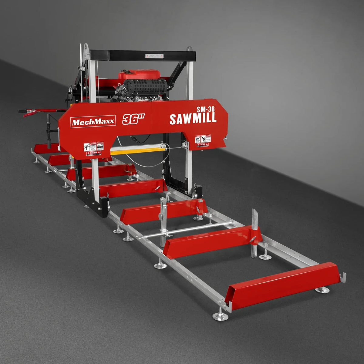 MechMaxx 36" MAX Portable Sawmill,  750cc 25HP ZONSEN V-Twin Engine,  36" Board Width,  20' Track Length ( 10 x Blades Included ) SM36MAX