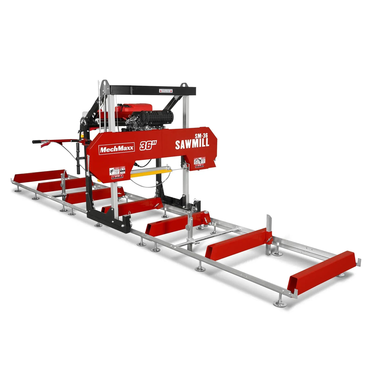 MechMaxx 36" MAX Portable Sawmill,  750cc 25HP ZONSEN V-Twin Engine,  36" Board Width,  20' Track Length ( 10 x Blades Included ) SM36MAX